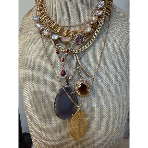 Necklace Mystery Lot Gold Tone 6oz Assorted Chains & Pendants - Send Preferences - Picture 1 of 8